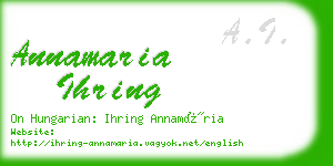 annamaria ihring business card